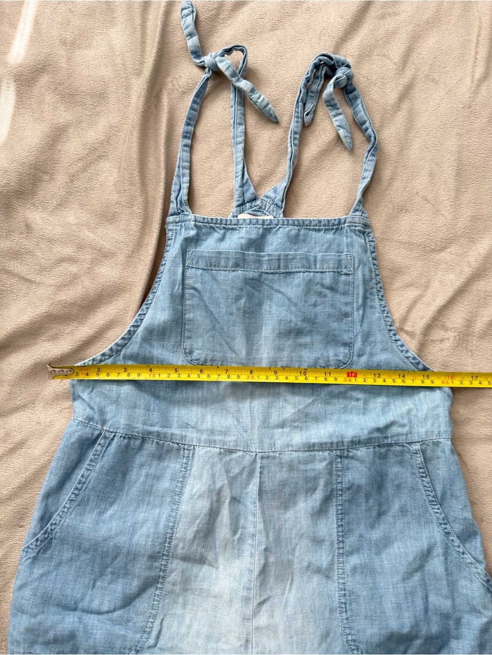 Light Blue Denim Tie-Strap Romper